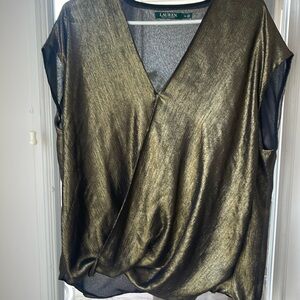 Ralph Lauren festive Gold Evening Top